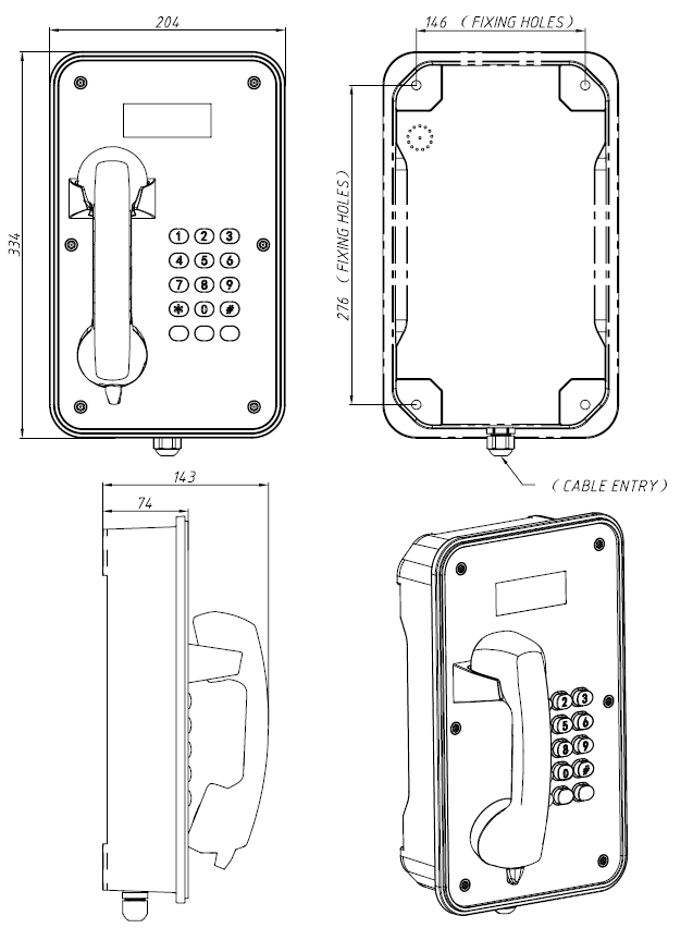 JR105-FK Telefono Industrial Vozell - Image 8